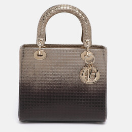 Christian Dior Ombre Gold Microcannage Patent Leather Medium Lady Christian Dior Tote 1201489