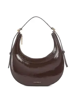 Coccinelle logo-plaque patent-leather shoulder bag 31029616