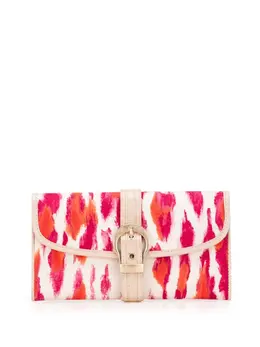 Christian Dior 2007 Printed Canvas Buckle Strap Flap Wallet long wallets 31837938