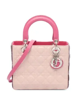 Christian Dior 2014 Medium Tricolor Lambskin Cannage Lady Dior satchel 31852996