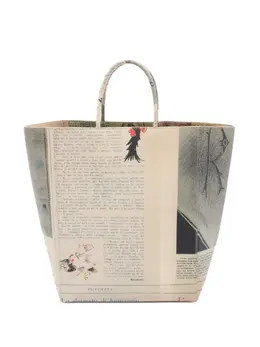 Bottega Veneta 2010s Newspaper leather tote bag 31291564