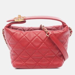 Chanel Red Small Quilted Lambskin Perfect Meeting Hobo 1203879
