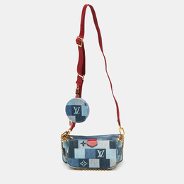 Louis Vuitton Blue Denim Damier Monogram Patchwork Multi-Pochette Accessories Bag 1203711