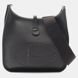 Hermes Evelyne 3 Troyes Black Clemence Leather Shoulder Bag PM 1203510