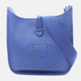 Hermes Evelyne Troyes Blue Royale Clemence Leather Shoulder Bag PM 1203507