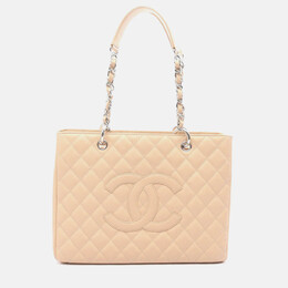 Chanel Matelasse GST Beige Calfskin Chain Tote 1203472