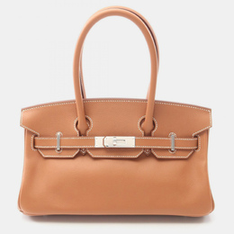 Hermes Shoulder Birkin 29 Shoulder Bag Evercolor Leather Brown Gold 1203525
