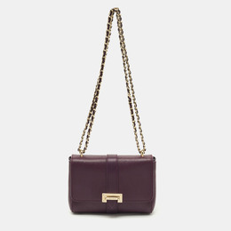 Aspinal of London Dark Purple Leather Small Lottie Shoulder Bag 1203240