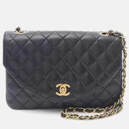 Chanel Matelasse Black Lambskin Crossbody Chain Shoulder Bag GHW 1203454