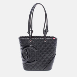Chanel Cambon Line Small Coco CC Black Patent Leather Chain Tote Bag 1203445