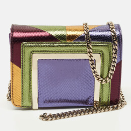 Jimmy Choo Multicolor Snakeskin Embossed Leather Ava Crossbody Bag 1203253