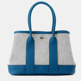 Hermes Neo Garden 23 Blue Outremer/Ecru Toile H Viking Negonda Leather Shoulder Bag 1203148