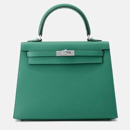 Hermes Kelly Sellier 25 Vert Vertigo Epsom Leather Shoulder Bag 1203145