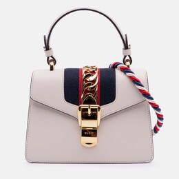 Gucci White Mini Calfskin Sylvie Satchel 1203028