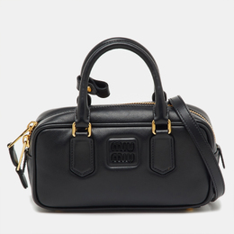 Miu Miu Black Leather Arcadie Satchel 1201671