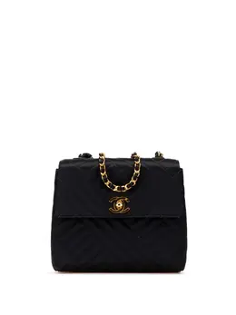 Chanel 1994-1996 Mini Square Diagonal Quilted Satin Single Flap crossbody bag 31859111