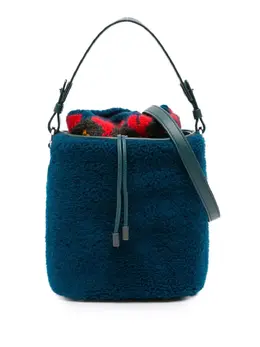 Loro Piana 2021-2025 Artemis Shearling And Knit Bucket Bag satchel 31859236