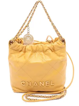 Chanel 2021-2025 Mini Shiny Calfskin 22 Handbag satchel 31856555
