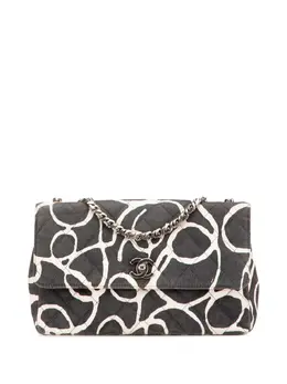 Chanel 1997-1999 Medium CC Quilted Printed Canvas Single Flap shoulder bag 31859206