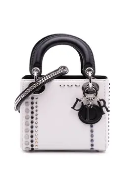 Christian Dior 2015 Mini Studded Lambskin Crystal Pearl Lady Dior satchel 31858793
