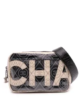 Chanel 2018 Coated Canvas Camellia Logo Camera Bag crossbody bag 31859690