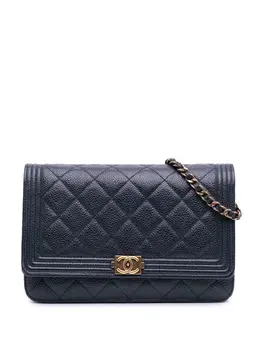 Chanel 2014-2015 Quilted Caviar Boy Wallet on Chain crossbody bag 31858703