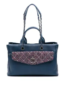 Chanel 2016-2017 Large Caviar and Tweed Coco Break Shopping Tote satchel 31859232