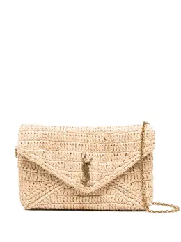 Saint Laurent envelope flap woven shoulder bag 31605337