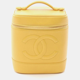 Chanel Yellow Leather CC Classic Vanity Bag 1196136
