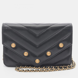 Chanel Chevron V-Stitch Shoulder Bag In Lambskin Leather Black 1204334