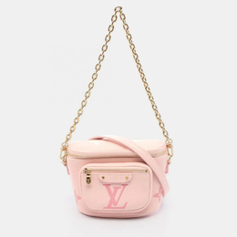 Louis Vuitton Mini Bum Bag Handbag Leather Monogram Empreinte Pink 1204326