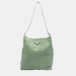 Prada Green Full Grain Leather Tote 1204370