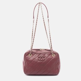 Chanel CC Bordeaux Leather Camera Bag 1204263