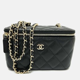 Chanel Vanity Mini Black Caviar Leather Shoulder Bag 1204254