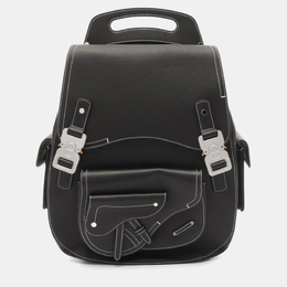 Christian Dior Dior Gallop Backpack Maxi Grained Calfskin Leather Black 1204314