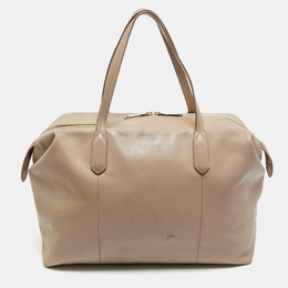 Lancel Beige Leather Boston Weekender Bag 1204163