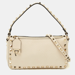 Valentino Beige Leather Small Rockstud Crossbody Bag 1204083