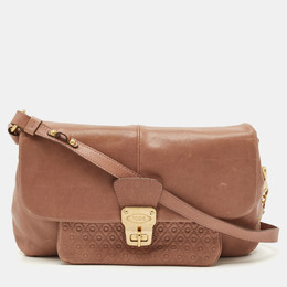 Tod's Old Rose Leather Turnlock Flap Shoulder Bag 1204113