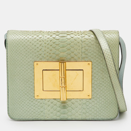 Tom Ford Mint Green Python Large Natalia Shoulder Bag 1203901