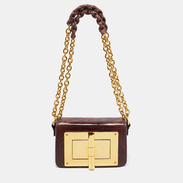 Tom Ford Burgundy Lizard Natalia Chain Shoulder Bag 1203787