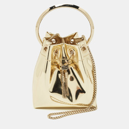 Jimmy Choo Gold Mirror Leather Bon Bon Bucket Bag 1203815