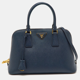 Prada Navy Blue Saffiano Leather Medium Promenade Satchel 1203794