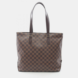 Louis Vuitton Cabas Mezzo Tote Bag Damier Canvas Leather Ebene 1203568