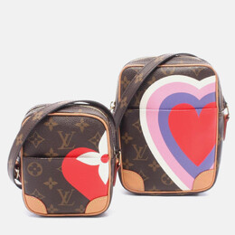 Louis Vuitton Panam Set Shoulder Bag Game On Monogram Pvc Coated Canvas Leather Brown Multicolor 1203648