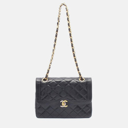 Chanel Matelasse Paris Limited Black Lambskin Double Flap Chain Shoulder Bag 1203473