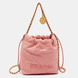 Chanel Pink Quilted Caviar Leather Mini 22 Chain Bag 1203251
