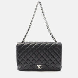 Chanel Jumbo Matelasse 34 Chain Shoulder Bag Lambskin Black 1203482