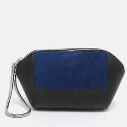Alexander Wang Black/Blue Leather/PVC and Suede Chastity Clutch 1201770