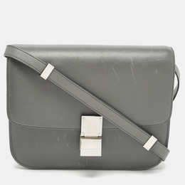 Celine Grey Leather Medium Classic Box Shoulder Bag 1199148