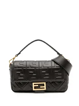 Fendi 2000-2010 Zucca Embossed Leather Baguette satchel 31869422